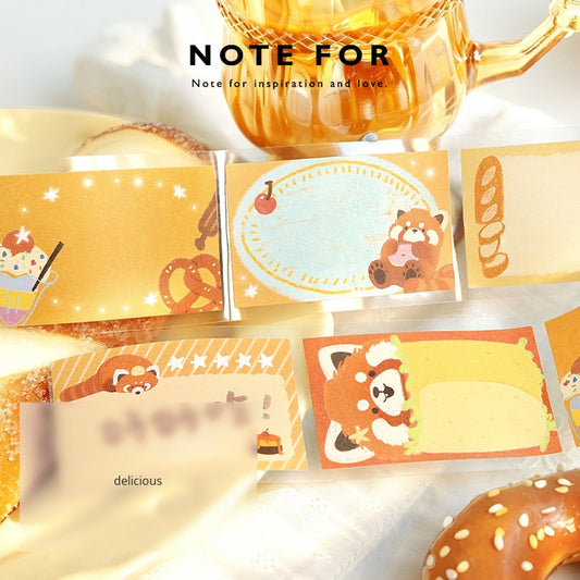 NOTE FOR Writeable Die-cut Tape BOBO Station Cute plush animal koala fox panda hand account DIY patchwork label decorative material Writeable Tape hand account