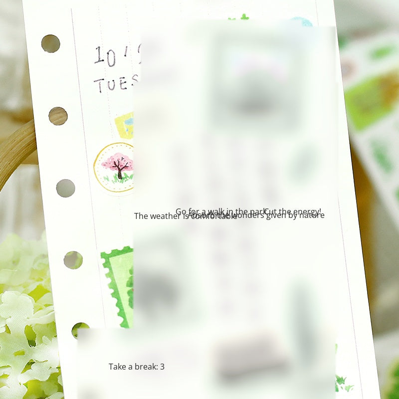 Cardlover Die-cut Thickening Washi Tape, Japanese literature and art plant illustrations, hand ledger, collage material, natural flowers, green plants, material, hand ledger, collage hand ledger