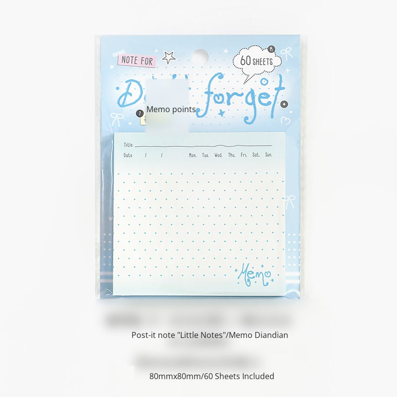 NOTE FOR Post-it notes a little bit of record ins simple wave dot control fresh hand account decoration DIY material writing paper hand account memos notes sweet cool ancient morning flavor fresh color