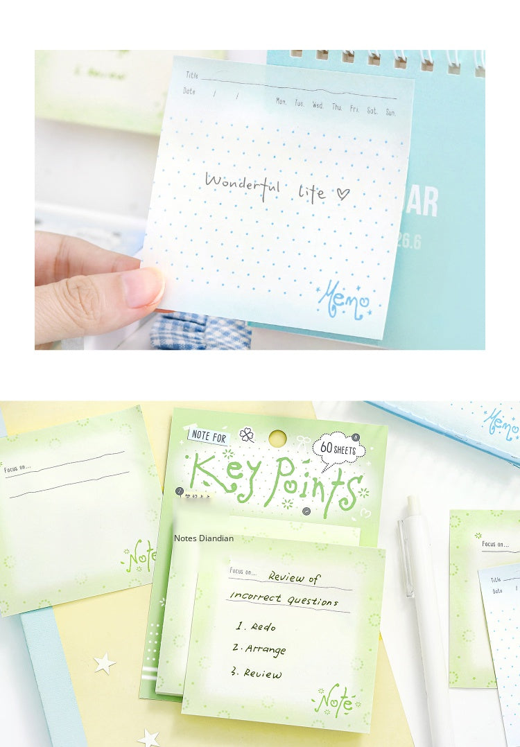 NOTE FOR Post-it notes a little bit of record ins simple wave dot control fresh hand account decoration DIY material writing paper hand account memos notes sweet cool ancient morning flavor fresh color