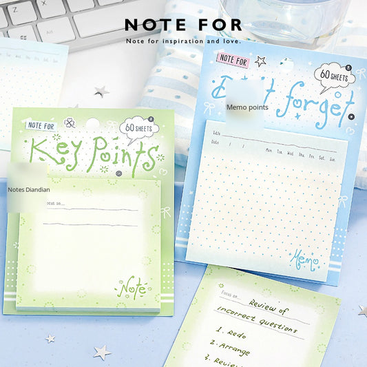 NOTE FOR Post-it notes a little bit of record ins simple wave dot control fresh hand account decoration DIY material writing paper hand account memos notes sweet cool ancient morning flavor fresh color