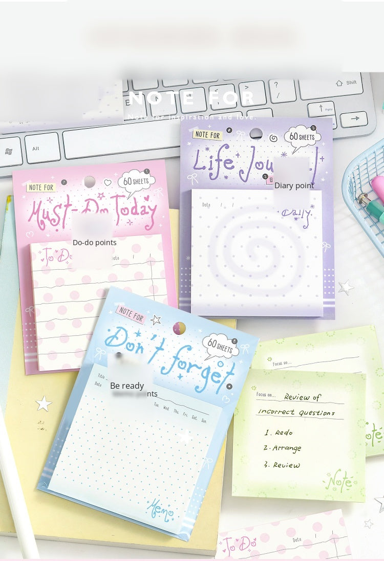 NOTE FOR Post-it notes a little bit of record ins simple wave dot control fresh hand account decoration DIY material writing paper hand account memos notes sweet cool ancient morning flavor fresh color