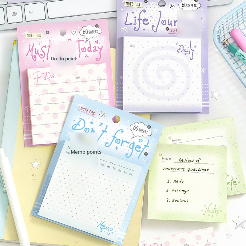 NOTE FOR Post-it notes a little bit of record ins simple wave dot control fresh hand account decoration DIY material writing paper hand account memos notes sweet cool ancient morning flavor fresh color