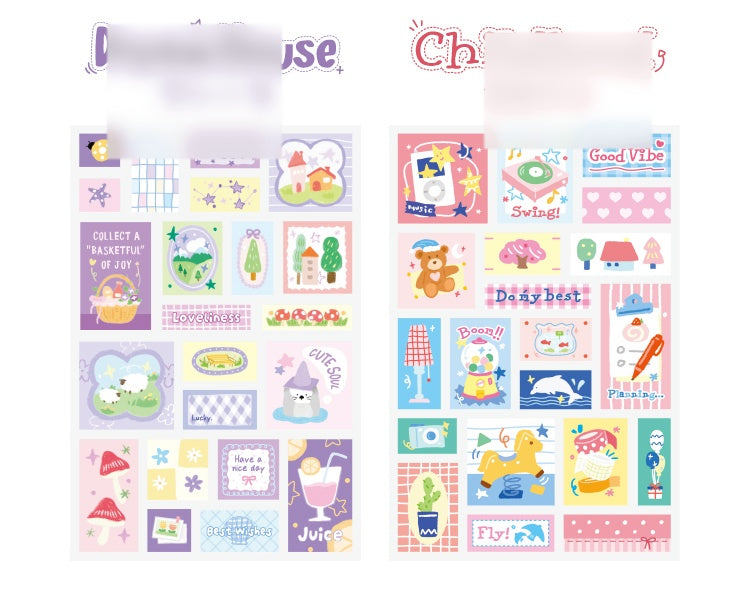 NOTE FOR Cloth Decorative Stickers Fun Quilt Cute Warm Illustration Cloth Decorative Stickers Handpiece Collage Material Markers Cloth Stickers Multi-Size Material Handpiece