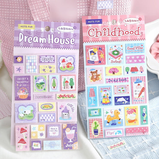 NOTE FOR Cloth Decorative Stickers Fun Quilt Cute Warm Illustration Cloth Decorative Stickers Handpiece Collage Material Markers Cloth Stickers Multi-Size Material Handpiece