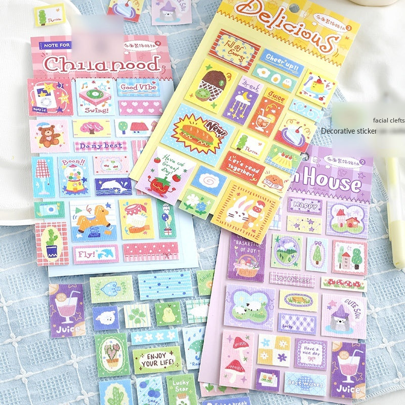 NOTE FOR Cloth Decorative Stickers Fun Quilt Cute Warm Illustration Cloth Decorative Stickers Handpiece Collage Material Markers Cloth Stickers Multi-Size Material Handpiece