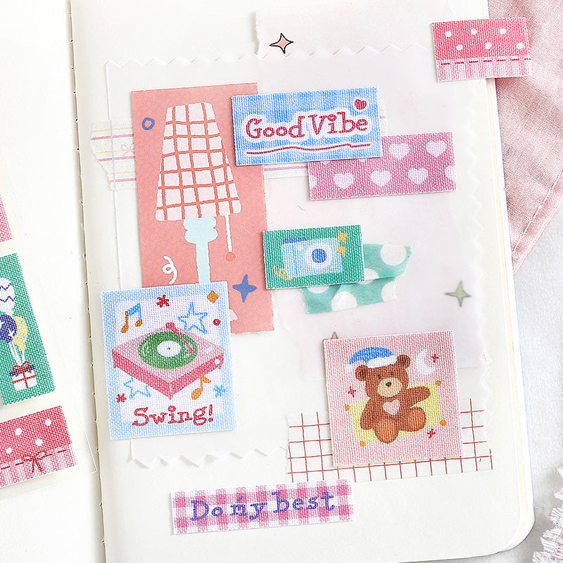 NOTE FOR Cloth Decorative Stickers Fun Quilt Cute Warm Illustration Cloth Decorative Stickers Handpiece Collage Material Markers Cloth Stickers Multi-Size Material Handpiece