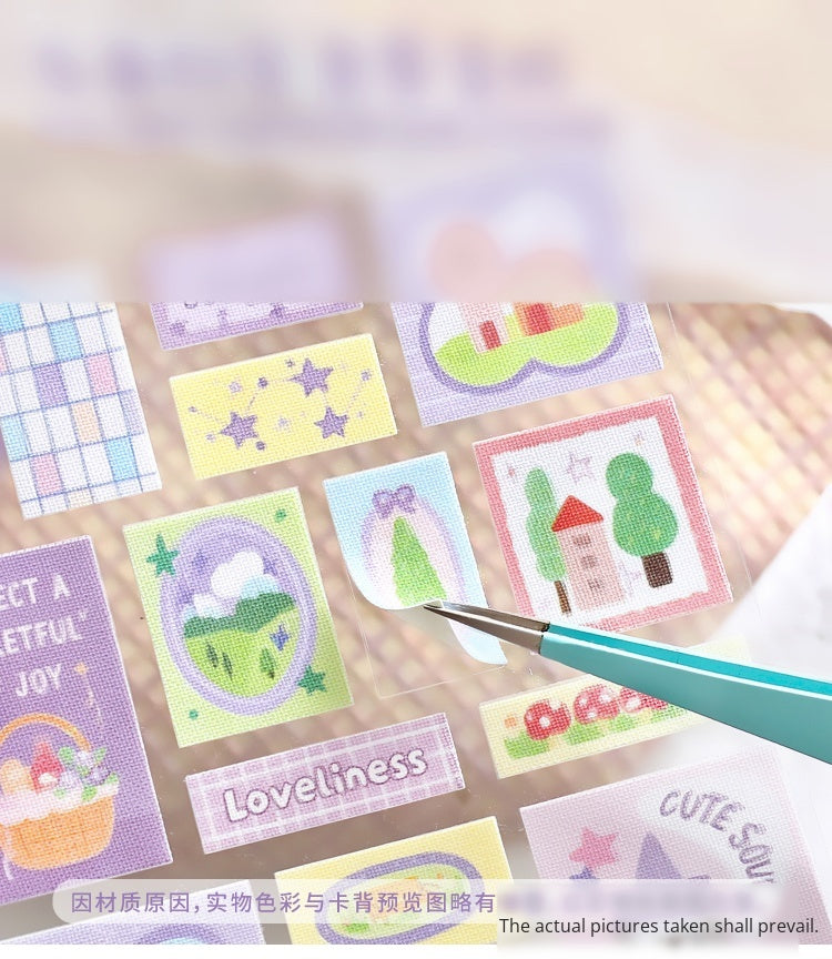 NOTE FOR Cloth Decorative Stickers Fun Quilt Cute Warm Illustration Cloth Decorative Stickers Handpiece Collage Material Markers Cloth Stickers Multi-Size Material Handpiece