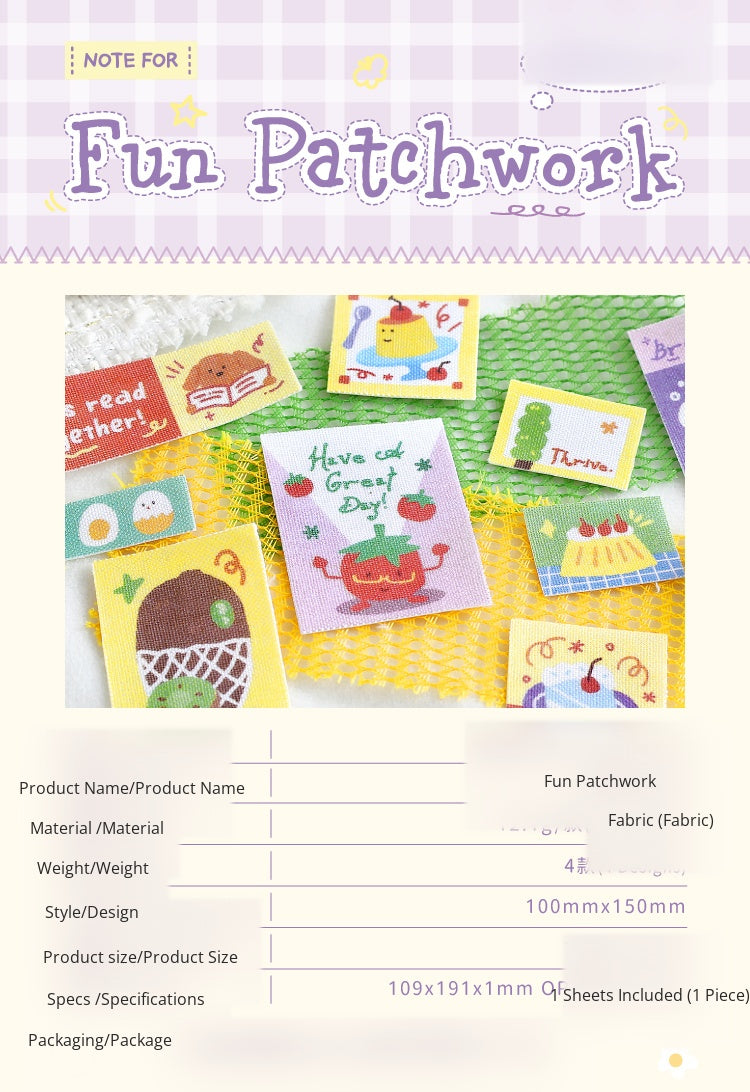 NOTE FOR Cloth Decorative Stickers Fun Quilt Cute Warm Illustration Cloth Decorative Stickers Handpiece Collage Material Markers Cloth Stickers Multi-Size Material Handpiece