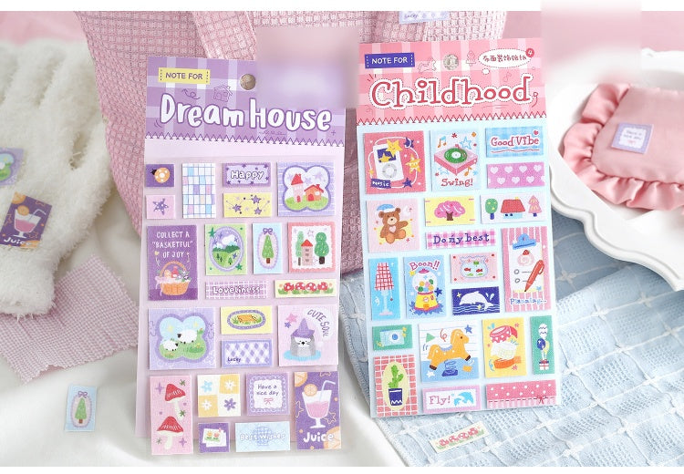 NOTE FOR Cloth Decorative Stickers Fun Quilt Cute Warm Illustration Cloth Decorative Stickers Handpiece Collage Material Markers Cloth Stickers Multi-Size Material Handpiece