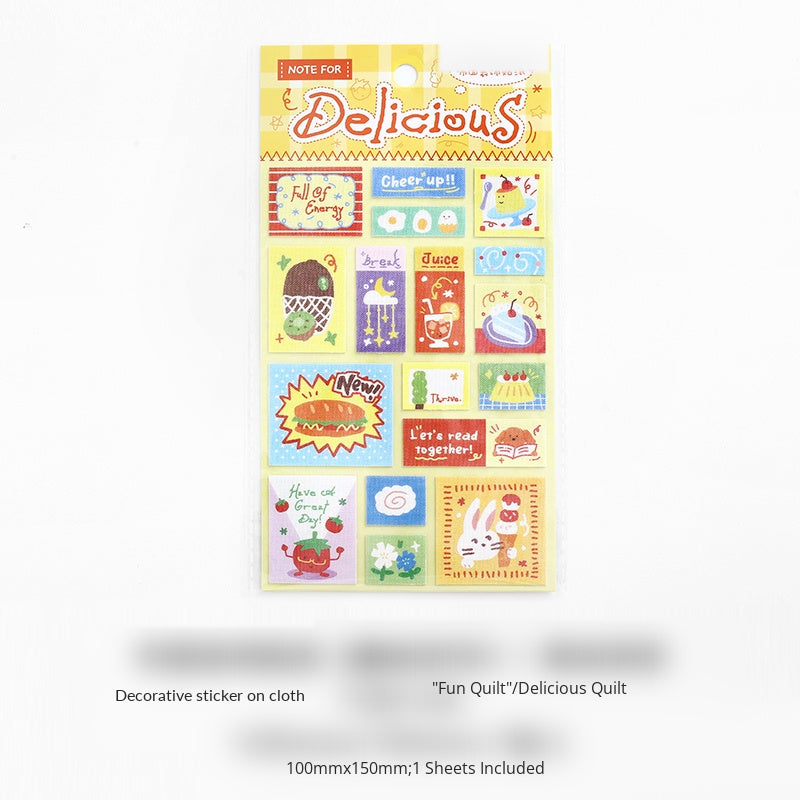 NOTE FOR Cloth Decorative Stickers Fun Quilt Cute Warm Illustration Cloth Decorative Stickers Handpiece Collage Material Markers Cloth Stickers Multi-Size Material Handpiece