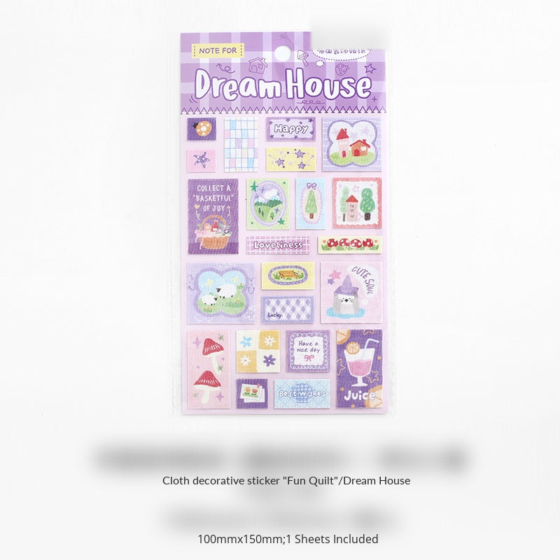NOTE FOR Cloth Decorative Stickers Fun Quilt Cute Warm Illustration Cloth Decorative Stickers Handpiece Collage Material Markers Cloth Stickers Multi-Size Material Handpiece