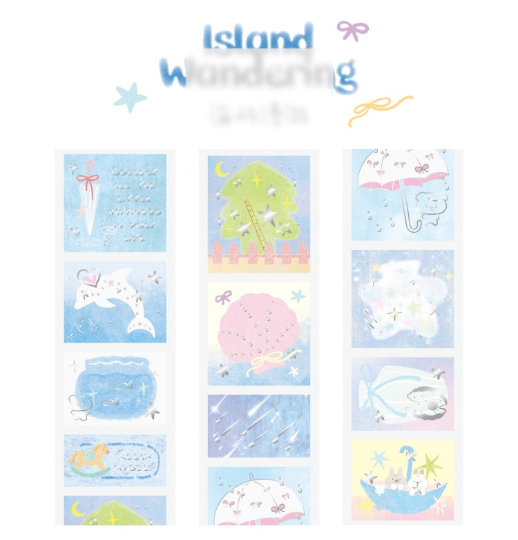 NOTE FOR Hot Silver Die-cut Tracing Paper Tape Milk Mist Roaming Light Salt Lovely Animal Dream Base Hand-Draining DIY Decorative Collage Material Glitter Hot Silver Tracing Paper Tape