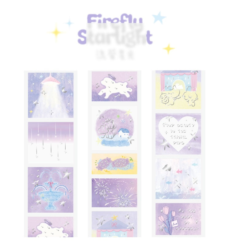 NOTE FOR Hot Silver Die-cut Tracing Paper Tape Milk Mist Roaming Light Salt Lovely Animal Dream Base Hand-Draining DIY Decorative Collage Material Glitter Hot Silver Tracing Paper Tape