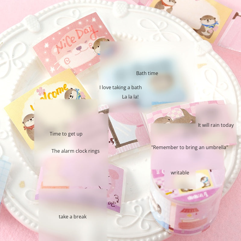 NOTE FOR Writeable Die-cut Tape BOBO Station Cute plush animal koala fox panda hand account DIY patchwork label decorative material Writeable Tape hand account