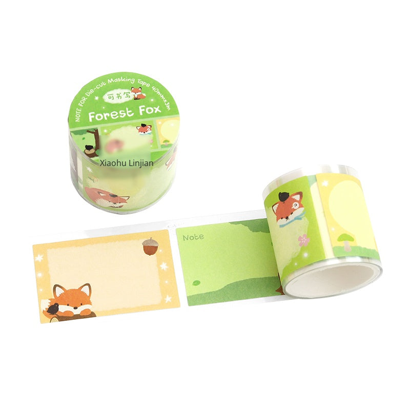 NOTE FOR Writeable Die-cut Tape BOBO Station Cute plush animal koala fox panda hand account DIY patchwork label decorative material Writeable Tape hand account