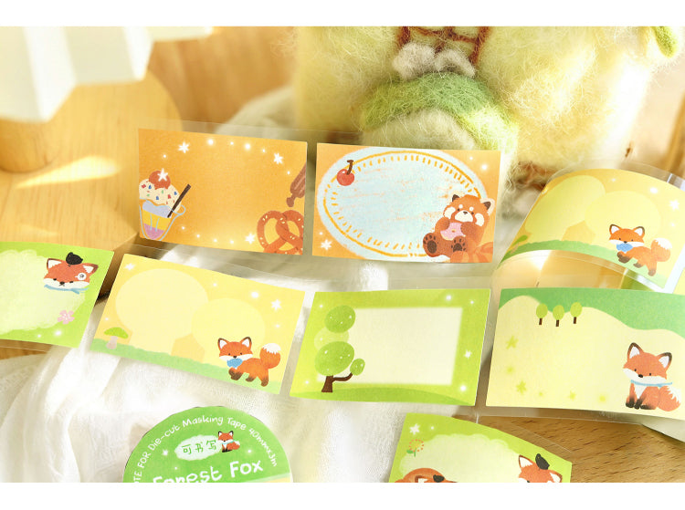NOTE FOR Writeable Die-cut Tape BOBO Station Cute plush animal koala fox panda hand account DIY patchwork label decorative material Writeable Tape hand account