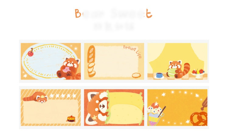 NOTE FOR Writeable Die-cut Tape BOBO Station Cute plush animal koala fox panda hand account DIY patchwork label decorative material Writeable Tape hand account