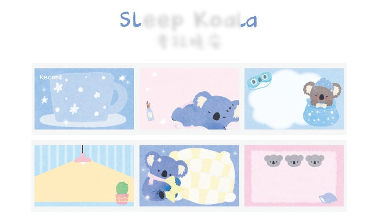 NOTE FOR Writeable Die-cut Tape BOBO Station Cute plush animal koala fox panda hand account DIY patchwork label decorative material Writeable Tape hand account
