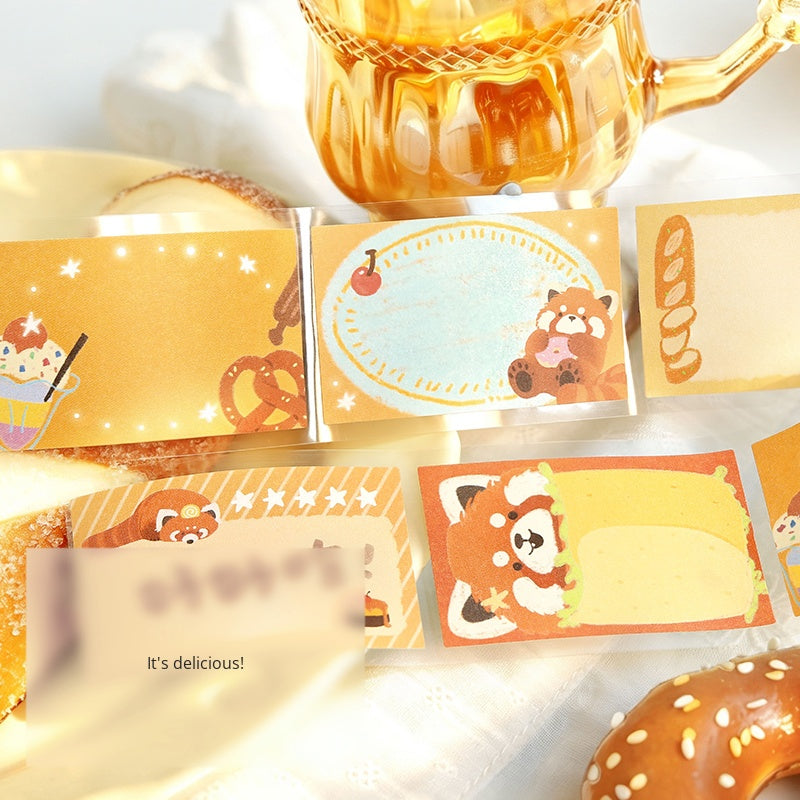 NOTE FOR Writeable Die-cut Tape BOBO Station Cute plush animal koala fox panda hand account DIY patchwork label decorative material Writeable Tape hand account