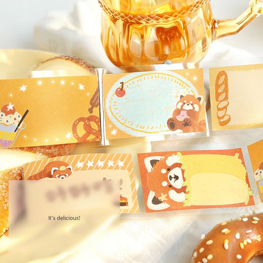 NOTE FOR Writeable Die-cut Tape BOBO Station Cute plush animal koala fox panda hand account DIY patchwork label decorative material Writeable Tape hand account