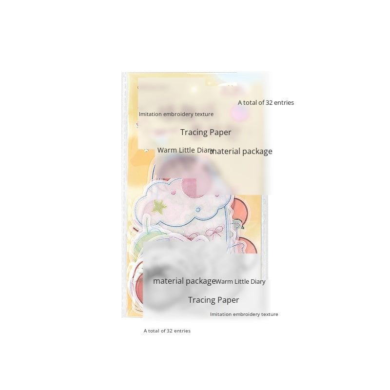 NOTE FOR Tracing Paper material bag semi-transparent poem imitation embroidery light salt hot planting kitten all-matching DIY hand curtain base decoration collage material paper thickened semi-transparent Tracing Paper material