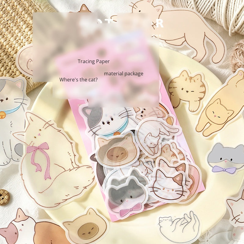 NOTE FOR Tracing Paper material bag semi-transparent poem imitation embroidery light salt hot planting kitten all-matching DIY hand curtain base decoration collage material paper thickened semi-transparent Tracing Paper material