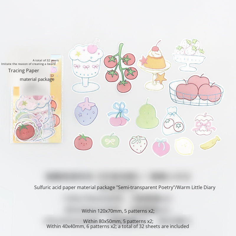 NOTE FOR Tracing Paper material bag semi-transparent poem imitation embroidery light salt hot planting kitten all-matching DIY hand curtain base decoration collage material paper thickened semi-transparent Tracing Paper material