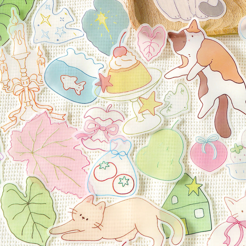 NOTE FOR Tracing Paper material bag semi-transparent poem imitation embroidery light salt hot planting kitten all-matching DIY hand curtain base decoration collage material paper thickened semi-transparent Tracing Paper material