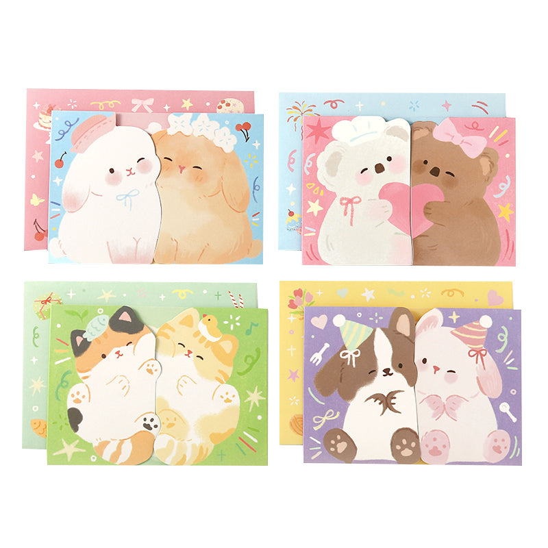 Liyan Society posted heart-warming cards posted good friends Vol.2 Cute girlfriends animals birthday gifts Festival Mother's Day blessing message cards Hugs, mutual posted modeling girlfriends gifts
