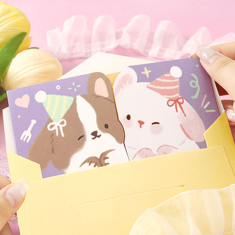 Liyan Society posted heart-warming cards posted good friends Vol.2 Cute girlfriends animals birthday gifts Festival Mother's Day blessing message cards Hugs, mutual posted modeling girlfriends gifts