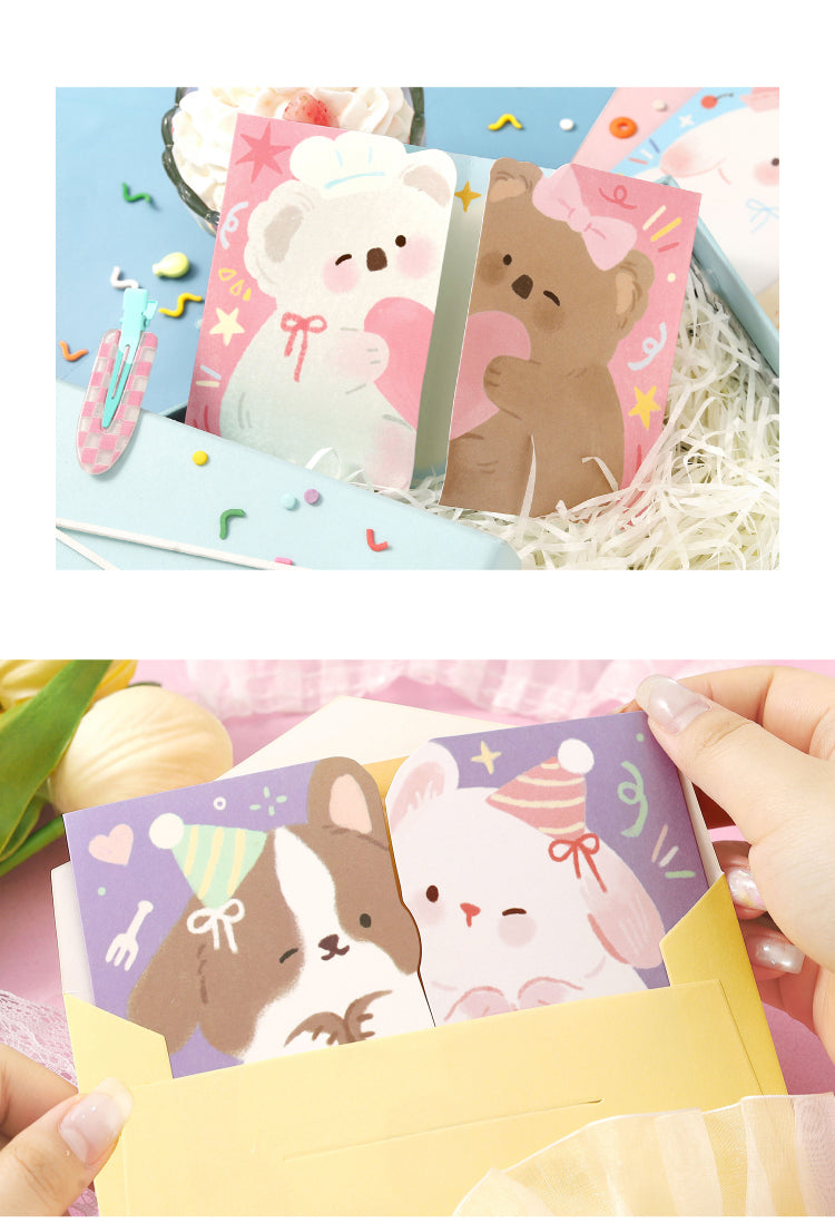 Liyan Society posted heart-warming cards posted good friends Vol.2 Cute girlfriends animals birthday gifts Festival Mother's Day blessing message cards Hugs, mutual posted modeling girlfriends gifts