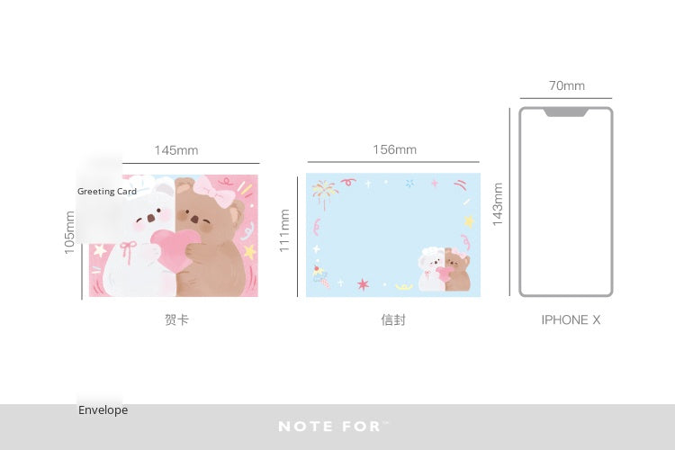 Liyan Society posted heart-warming cards posted good friends Vol.2 Cute girlfriends animals birthday gifts Festival Mother's Day blessing message cards Hugs, mutual posted modeling girlfriends gifts