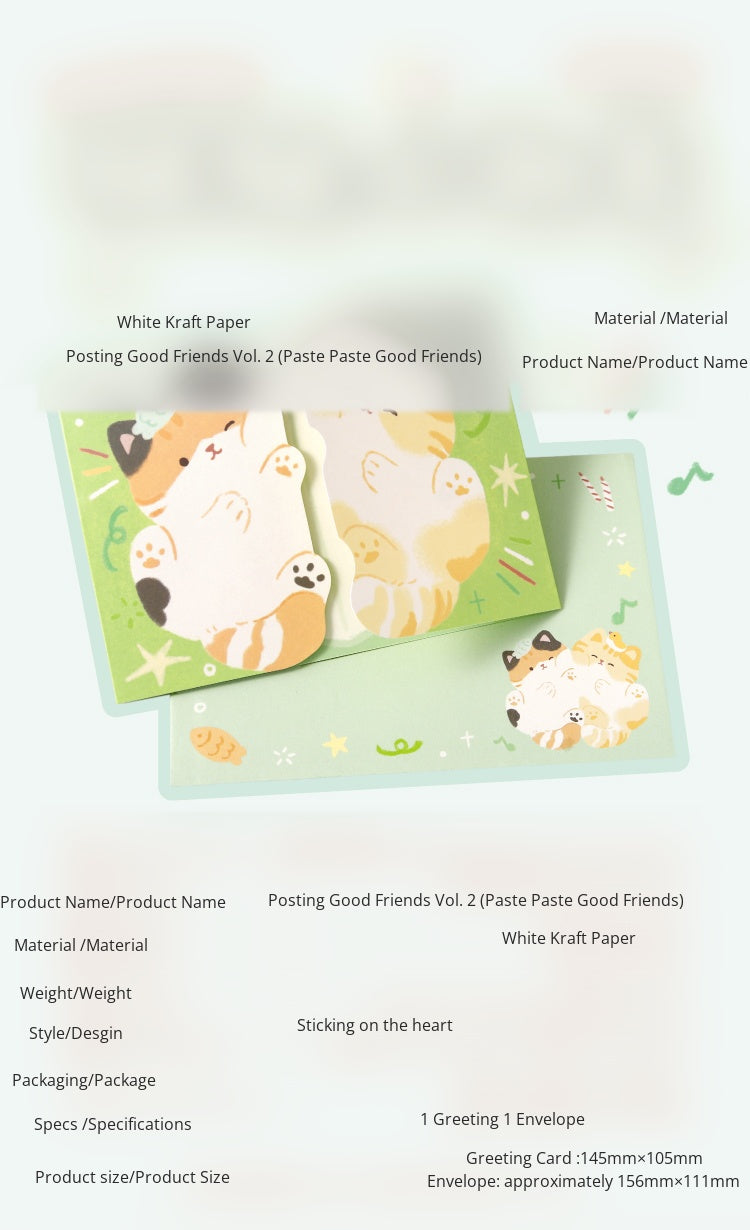 Liyan Society posted heart-warming cards posted good friends Vol.2 Cute girlfriends animals birthday gifts Festival Mother's Day blessing message cards Hugs, mutual posted modeling girlfriends gifts