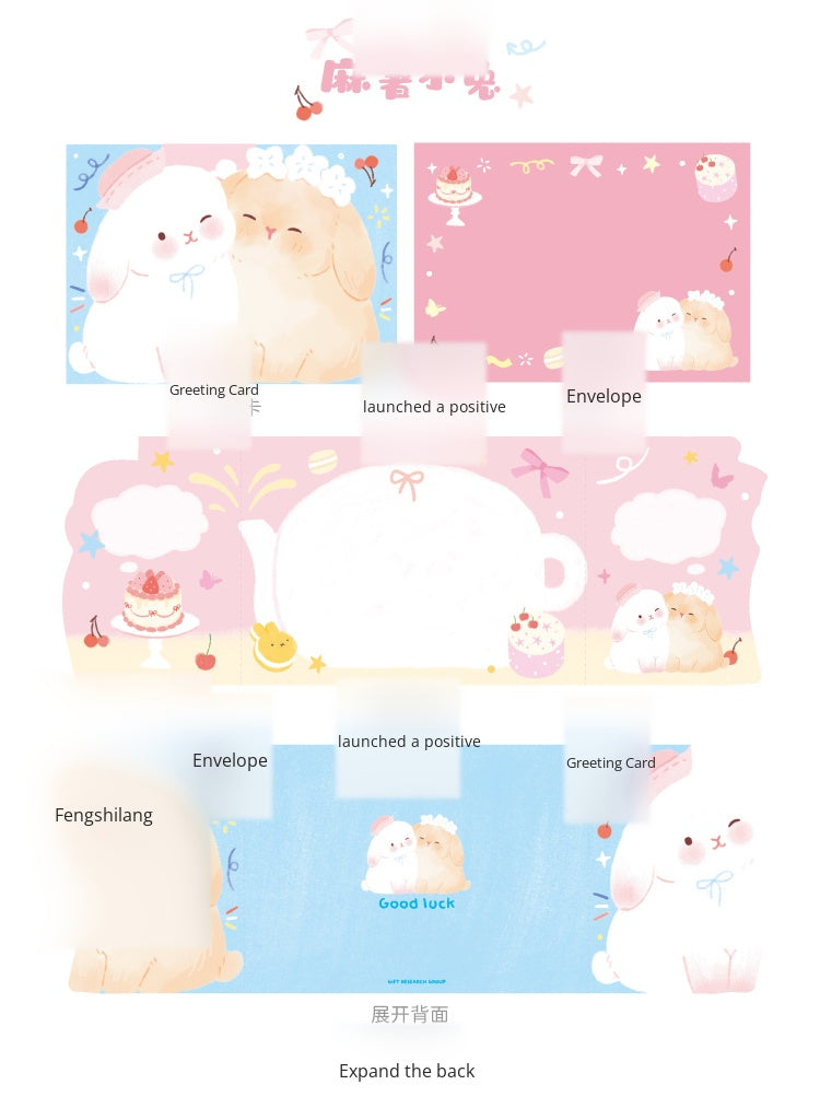 Liyan Society posted heart-warming cards posted good friends Vol.2 Cute girlfriends animals birthday gifts Festival Mother's Day blessing message cards Hugs, mutual posted modeling girlfriends gifts