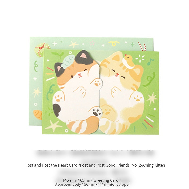 Liyan Society posted heart-warming cards posted good friends Vol.2 Cute girlfriends animals birthday gifts Festival Mother's Day blessing message cards Hugs, mutual posted modeling girlfriends gifts