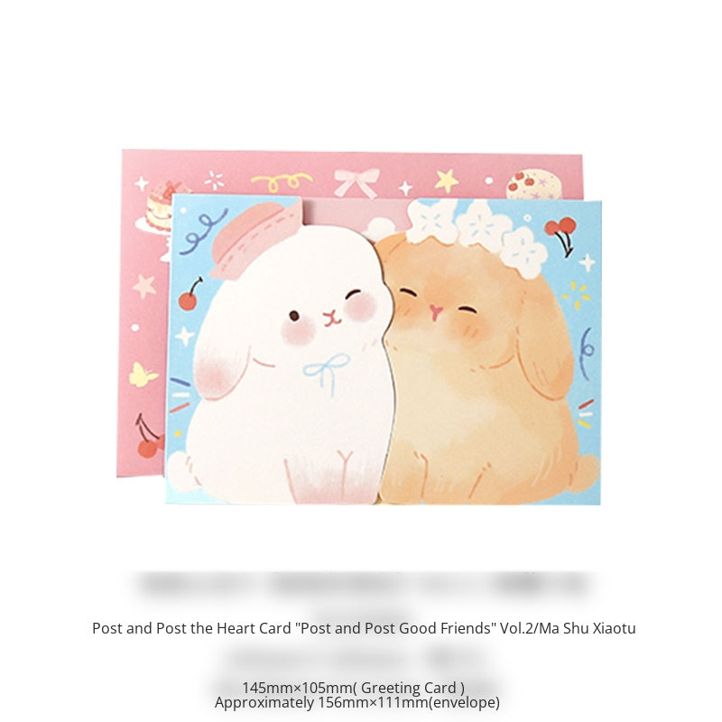 Liyan Society posted heart-warming cards posted good friends Vol.2 Cute girlfriends animals birthday gifts Festival Mother's Day blessing message cards Hugs, mutual posted modeling girlfriends gifts