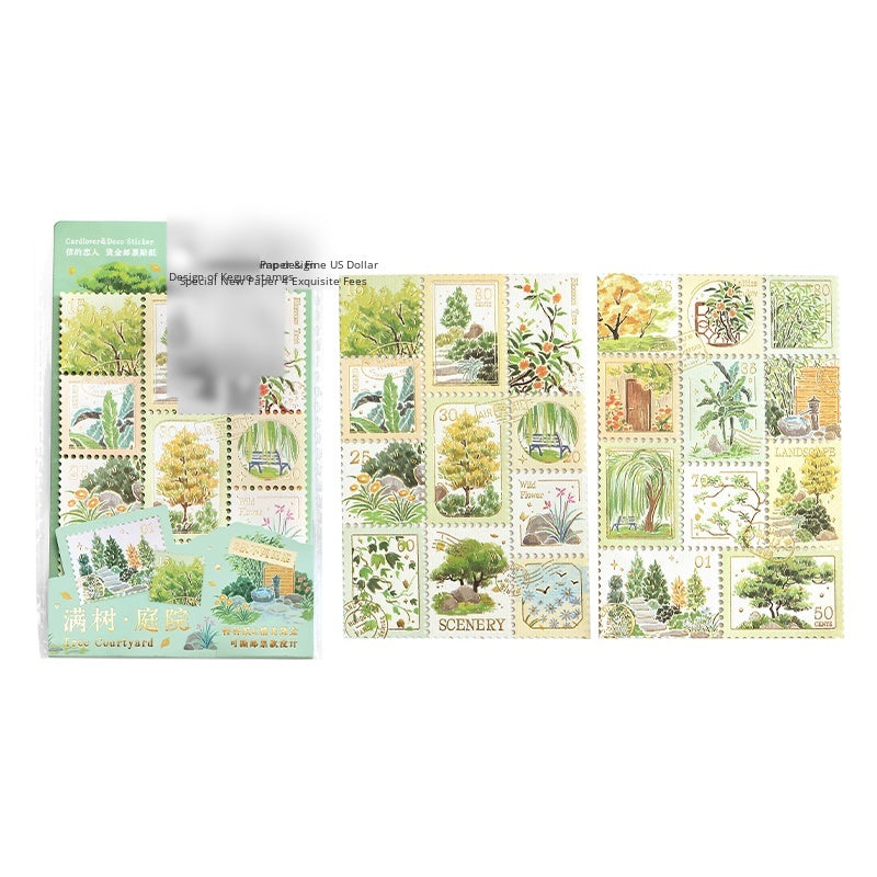 Cardlover Gold Stamping Stamp Sticker Plant Wild Notes Exquisite Art Hand-painted Plant Nature Illustrated Hand-painted Plant Nature Hand-painted Hand-painted Hand-sealed Hand-painted Hand-painted