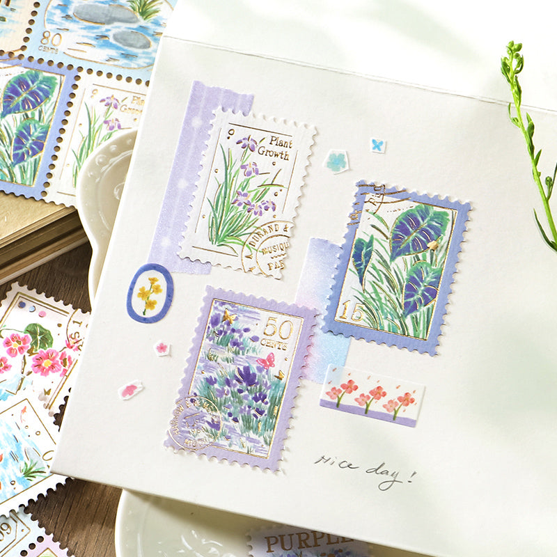 Cardlover Gold Stamping Stamp Sticker Plant Wild Notes Exquisite Art Hand-painted Plant Nature Illustrated Hand-painted Plant Nature Hand-painted Hand-painted Hand-sealed Hand-painted Hand-painted