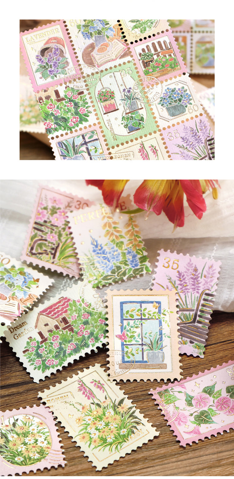 Cardlover Gold Stamping Stamp Sticker Plant Wild Notes Exquisite Art Hand-painted Plant Nature Illustrated Hand-painted Plant Nature Hand-painted Hand-painted Hand-sealed Hand-painted Hand-painted