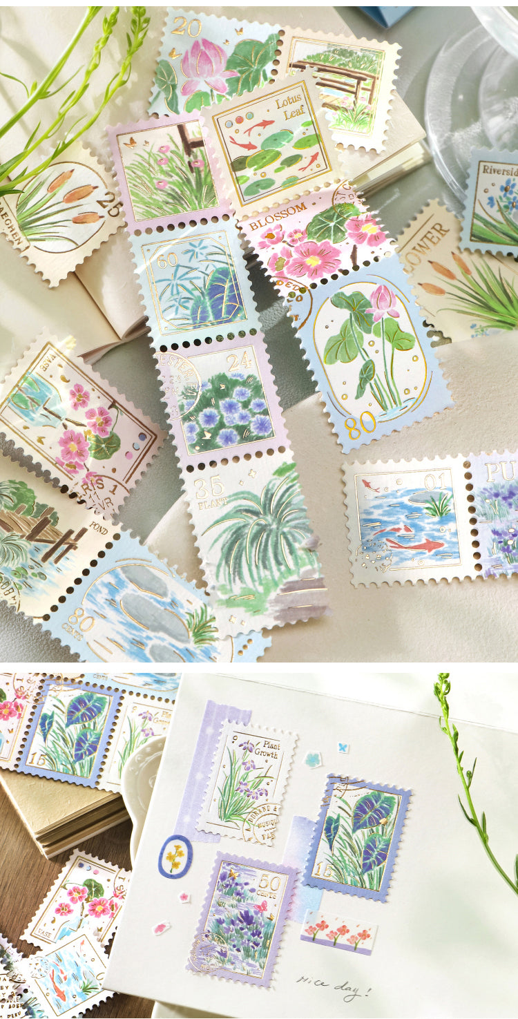 Cardlover Gold Stamping Stamp Sticker Plant Wild Notes Exquisite Art Hand-painted Plant Nature Illustrated Hand-painted Plant Nature Hand-painted Hand-painted Hand-sealed Hand-painted Hand-painted