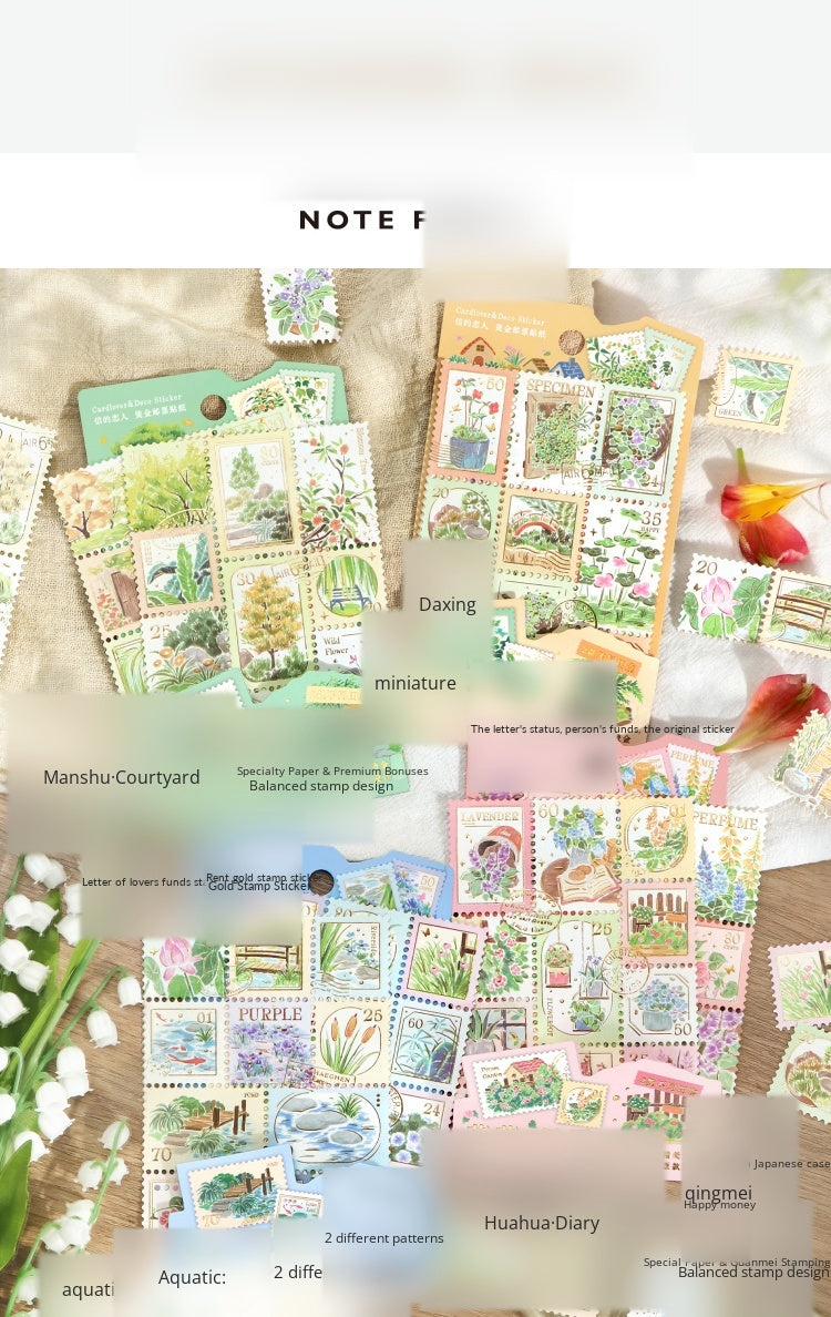 Cardlover Gold Stamping Stamp Sticker Plant Wild Notes Exquisite Art Hand-painted Plant Nature Illustrated Hand-painted Plant Nature Hand-painted Hand-painted Hand-sealed Hand-painted Hand-painted