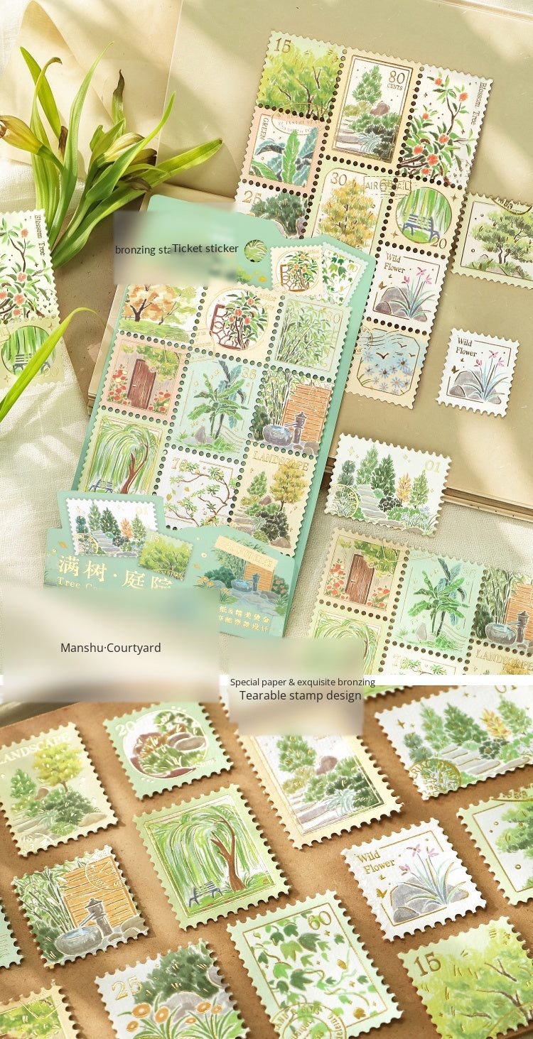 Cardlover Gold Stamping Stamp Sticker Plant Wild Notes Exquisite Art Hand-painted Plant Nature Illustrated Hand-painted Plant Nature Hand-painted Hand-painted Hand-sealed Hand-painted Hand-painted