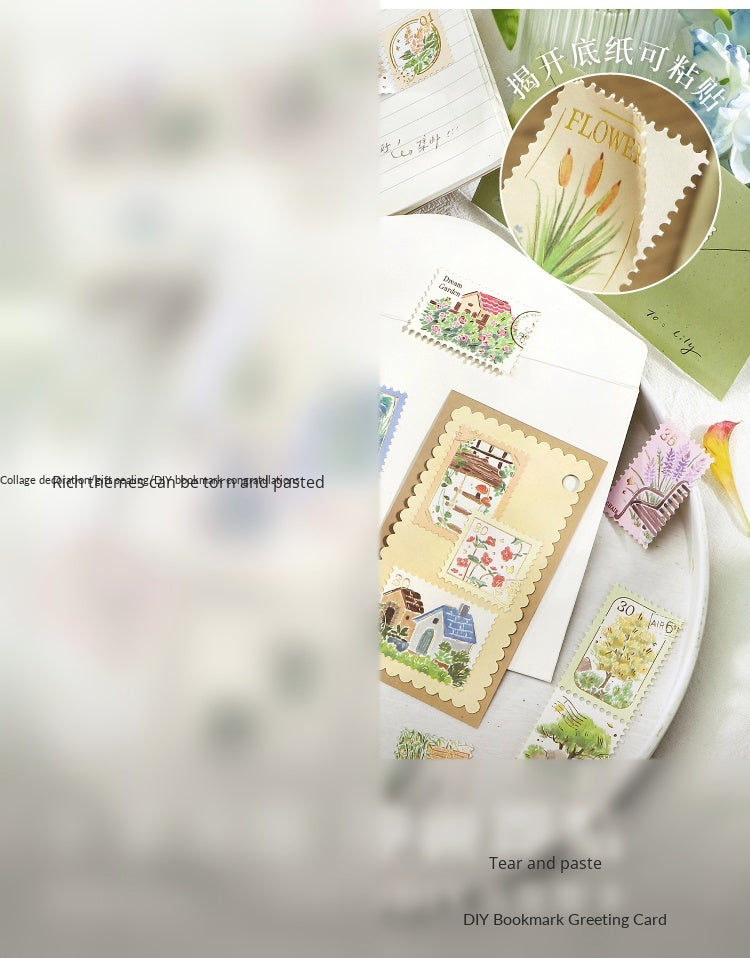 Cardlover Gold Stamping Stamp Sticker Plant Wild Notes Exquisite Art Hand-painted Plant Nature Illustrated Hand-painted Plant Nature Hand-painted Hand-painted Hand-sealed Hand-painted Hand-painted