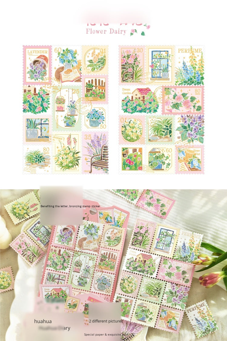 Cardlover Gold Stamping Stamp Sticker Plant Wild Notes Exquisite Art Hand-painted Plant Nature Illustrated Hand-painted Plant Nature Hand-painted Hand-painted Hand-sealed Hand-painted Hand-painted