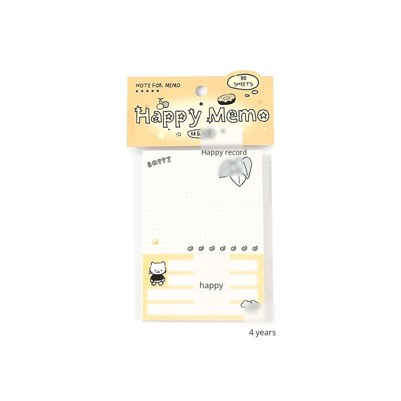 NOTE FOR 80 Sheets Notes graffiti small dots dot stamp girl cute graffiti multifunctional hand ledger material paper memos note message imitation seal interesting pattern hand ledger