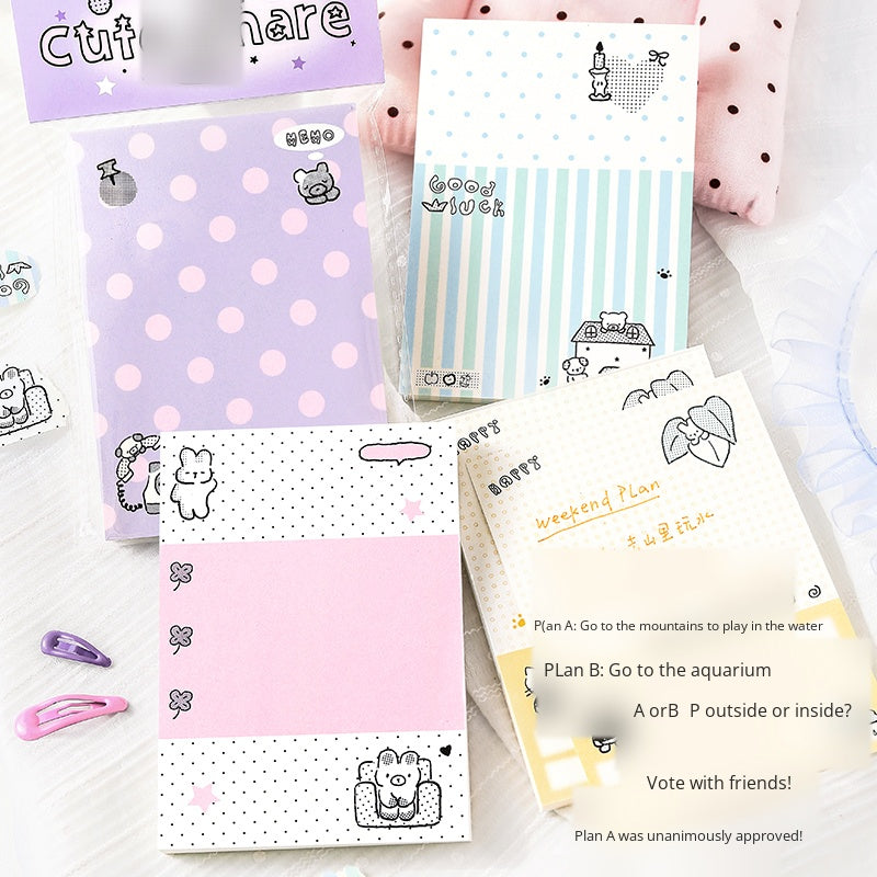 NOTE FOR 80 Sheets Notes graffiti small dots dot stamp girl cute graffiti multifunctional hand ledger material paper memos note message imitation seal interesting pattern hand ledger