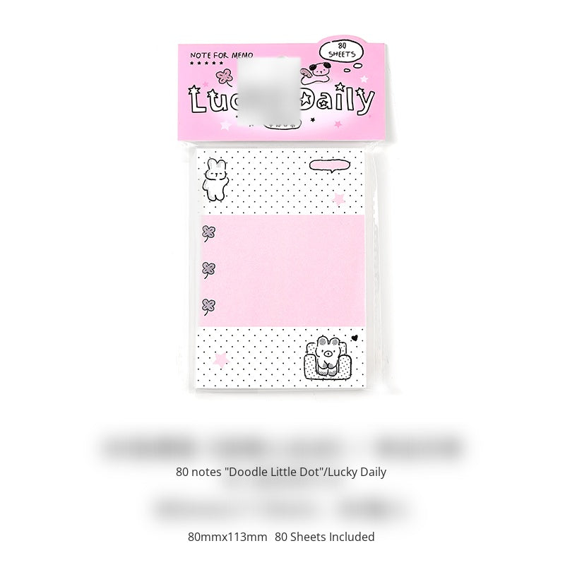 NOTE FOR 80 Sheets Notes graffiti small dots dot stamp girl cute graffiti multifunctional hand ledger material paper memos note message imitation seal interesting pattern hand ledger