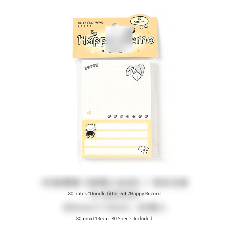 NOTE FOR 80 Sheets Notes graffiti small dots dot stamp girl cute graffiti multifunctional hand ledger material paper memos note message imitation seal interesting pattern hand ledger