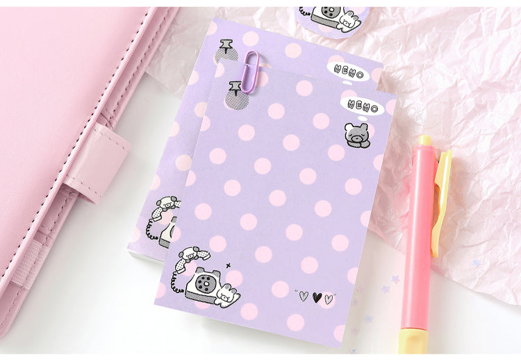 NOTE FOR 80 Sheets Notes graffiti small dots dot stamp girl cute graffiti multifunctional hand ledger material paper memos note message imitation seal interesting pattern hand ledger